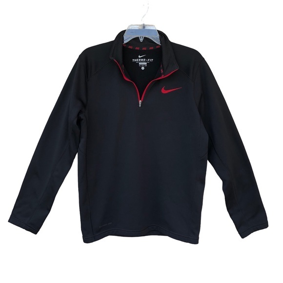 Nike Dri Fit Therma Fit Performance Quarter Zip Black Pullover Jacket S - Picture 1 of 12